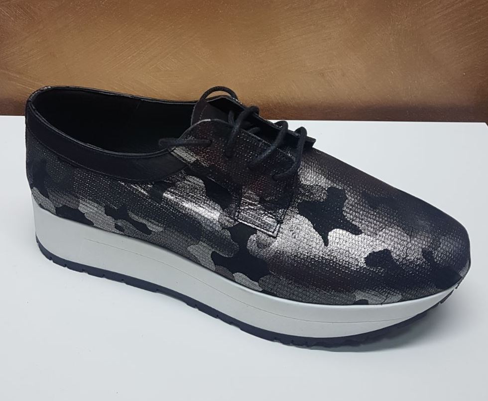 Pantofi dama piele argintiu cu negru Aela biashoes.ro imagine reduceri